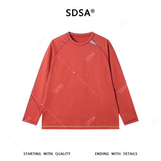 SDSA男装2026新款高贵轻奢潮牌撞色缝线设计圆领长袖T恤百搭休闲 商品图0