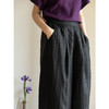 牧衣游原创 龟纹香云纱休闲长裤女新款黑色宽松禅意百搭裤子 欣雨 商品缩略图3