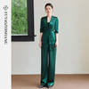 FUYAO扶摇直上 极简浪漫墨绿色西装套装女夏季七分袖轻奢醋酸西服 商品缩略图3