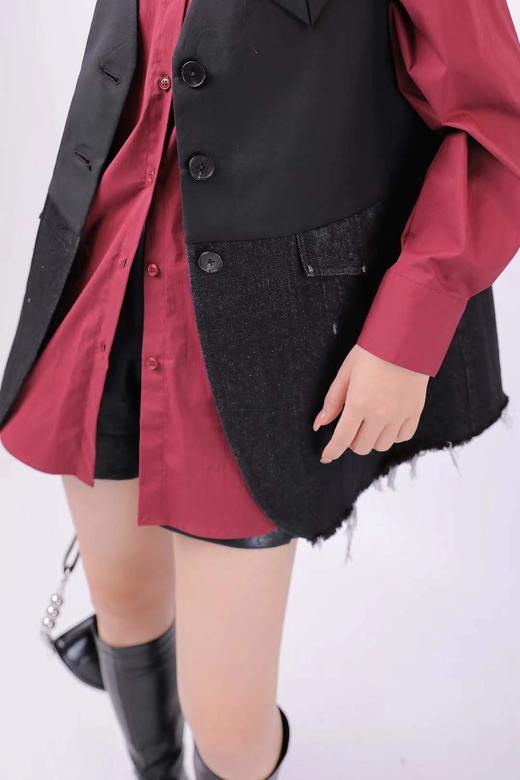 33GAR210842#下拼接牛仔马甲 商品图2