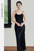 FUYAO扶摇直上 海岛风醋酸吊带连衣裙女黑色修身轻熟优雅气质长裙 商品缩略图5