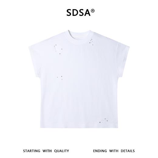 68301SDSA男装2026新款高贵轻奢时尚简约刺绣钉钻设计圆领短袖T恤百搭 商品图1