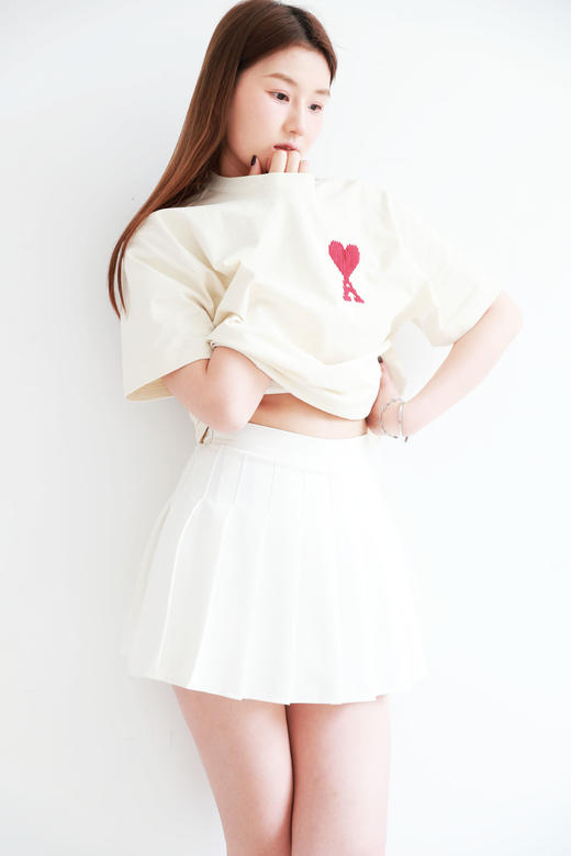 手编刺绣tee，阔版宽松设计。港风情侣款圆领纯棉半袖t恤E032158 商品图12