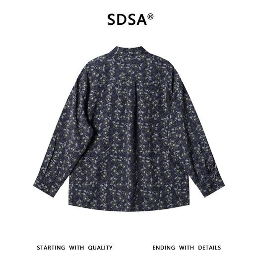 SDSA男装2026新款高贵轻奢时尚撞色满印植物花卉长袖衬衫百搭休闲 商品图4