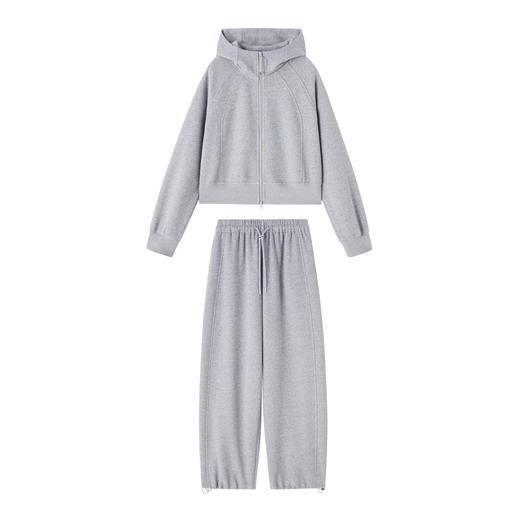 套装女春新款时尚连帽卫衣宽松显瘦小个子休闲裤两件套WWYG6610 商品图4