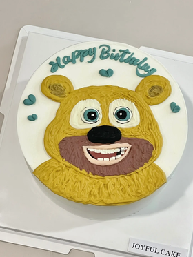 熊二卡通手绘蛋糕-低糖处理无添加