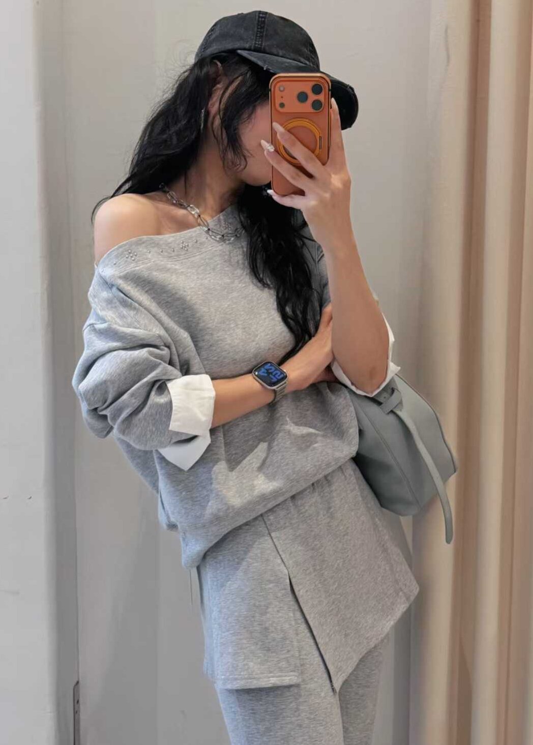 【门店同款】ENJOY春季铆钉斜肩卫衣套装 170643244