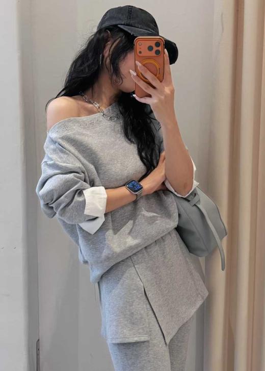 【门店同款】ENJOY春季铆钉斜肩卫衣套装 170643244 商品图0