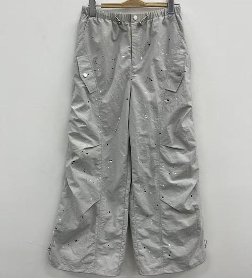 NC甩点设计显瘦微阔腿休闲长裤50409（灰）夏季152101070321 商品图3