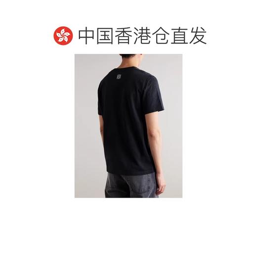 设计师手搓tee，横标字母工艺。靛蓝印花宽松针织混纺t恤E032160 商品图8