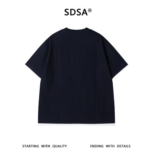 SDSA男装2026新款高贵轻奢韩版肌理压纹撞色短袖T恤百搭时尚上衣 商品图4