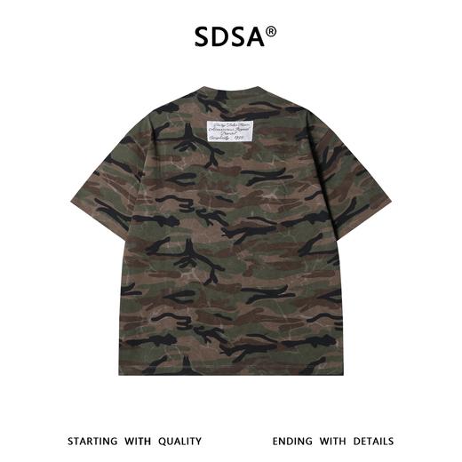 SDSA男装2026新款高贵轻奢美式迷彩刺绣字母圆领短袖T恤百搭时尚 商品图4