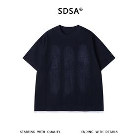 SDSA男装2026新款高贵轻奢韩版肌理压纹撞色短袖T恤百搭时尚上衣