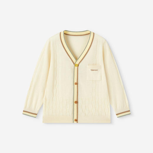 英氏儿童外套男女童春秋毛衫空调房休闲撞色针织开衫YRWWJ2S030A 商品图4