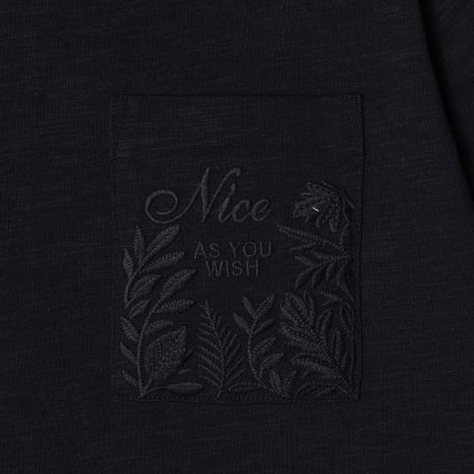 2661SDSA男装2026新款高贵轻奢简约纯色刺绣口袋拼接圆领短袖T恤百搭 商品图3