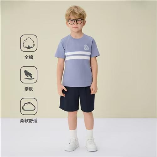 佐丹奴童装26年新款全棉净色卡其抽绳短裤03106255 商品图3