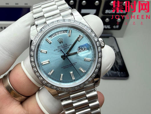 EWS劳力士星期日历型系列 冰蓝T钻 T钻方钻圈 日志40mm
款式：男士腕表 商品图2