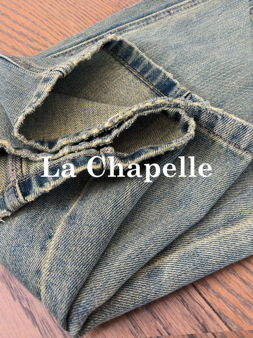 专柜实拍【莱赛尔+棉】拉夏贝尔/La Chapelle舒适柔软高腰宽裤袢单扣复古设计感牛仔裤宽松拖地长裤 商品图9