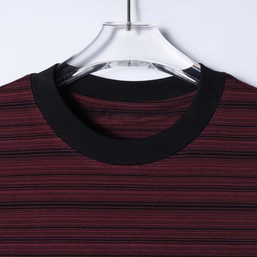 SDSA男装2026新款轻奢韩版撞色细条纹圆领短袖T恤百搭宽松上衣 商品图1