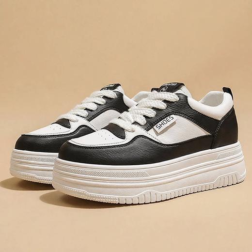 真皮内增高爆款小白鞋百搭运动休闲厚底板鞋小个子女鞋8118 商品图2