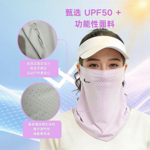 【柔软高弹❗️冰丝防晒】冰丝防晒面罩女夏季全脸防紫外线户外高尔夫骑车护颈口罩遮阳面纱。ya 商品图1