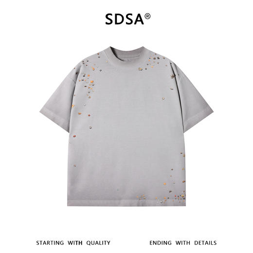 68815SDSA男装2026新款高贵轻奢撞色波点印花圆领短袖T恤渐变百搭舒适 商品图1
