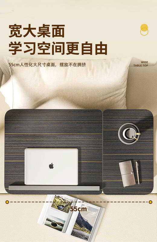 折叠办公桌床上小桌子 家用电脑桌学习书桌 卧室折叠桌学生宿舍简约桌子 商品图5