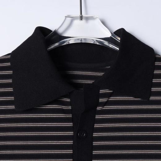 SDSA男装2026新款高贵轻奢潮牌撞色条纹翻领短袖T恤百搭简约上衣 商品图1