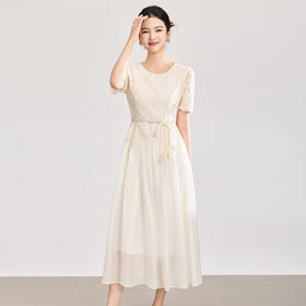 「高货wl」全新升级【铂金会员367/天猫489/差价122】(71446)洛诗琳浪漫法式亮片刺绣连衣裙2026夏季气质收腰连衣裙