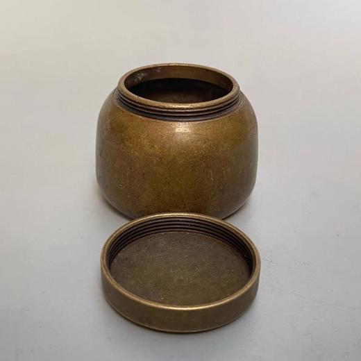 文房小铜罐，可作铜水盂、茶叶罐、墨盒、收纳罐或把玩等 商品图2