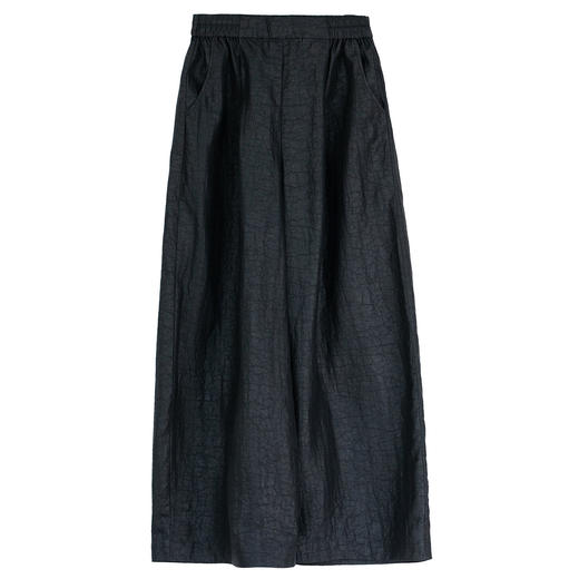 牧衣游原创 龟纹香云纱休闲长裤女新款黑色宽松禅意百搭裤子 欣雨 商品图4