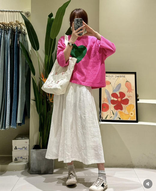 出口韩国订单晕染爱心T恤 商品图0