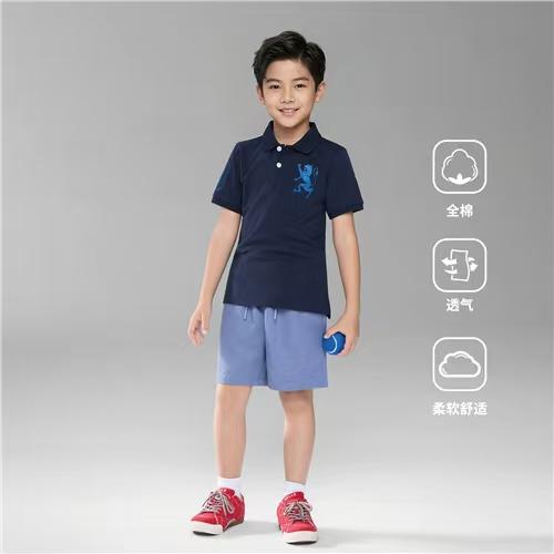 佐丹奴童装26年新款全棉净色卡其抽绳短裤03106255 商品图2