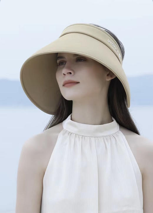 【加大加宽全包围防晒】夏季遮阳遮脸防晒帽英文字母软大檐冰丝空顶帽户外运动女帽子 商品图6