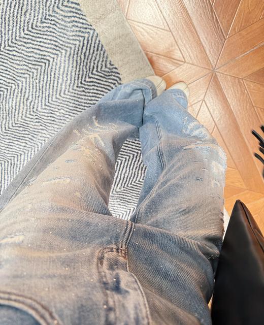 PIANAI冷小姐# 浅蓝色烫钻牛仔裤 商品图1