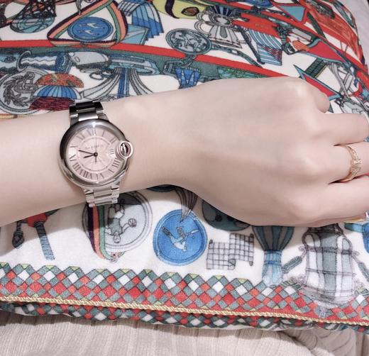 卡地亚 蓝气球粉色扭索雕纹表盘腕表 采用原版cal.076自动上链机械机芯 商品图8