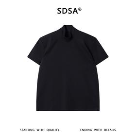 SDSA男装2026新款高贵轻奢韩系纯色半高领短袖T恤简约百搭上衣潮