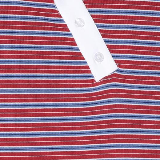 SDSA男装2026新款轻奢美式撞色条纹翻领短袖T恤斜纽扣设计百搭 商品图2