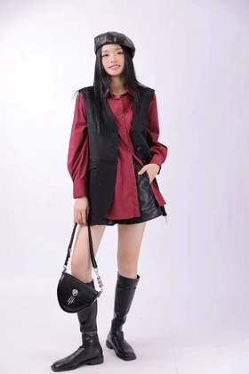 33GAR210842#下拼接牛仔马甲