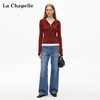 天猫同步【复古明艳港风】拉夏贝尔/La Chapelle连帽半拉链撞色拼接假两件针织衫修身显瘦打底衫内外搭 商品缩略图1