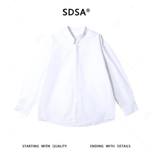 SDSA男装2026新款高贵轻奢韩版宽松纯色立领长袖衬衫百搭时尚衬衣 商品图0
