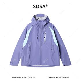 SDSA男装2026新款高贵轻奢潮牌户外拉链立领连帽夹克冲锋衣百搭