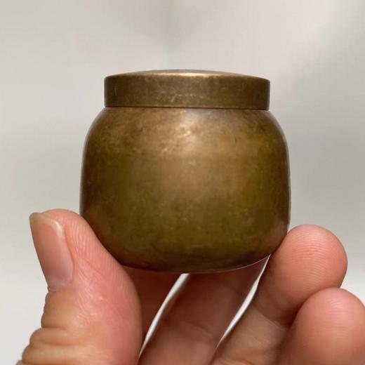 文房小铜罐，可作铜水盂、茶叶罐、墨盒、收纳罐或把玩等 商品图3