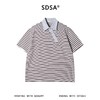 26032SDSA男装2026新款轻奢美式撞色条纹翻领短袖T恤斜纽扣设计百搭 商品缩略图1