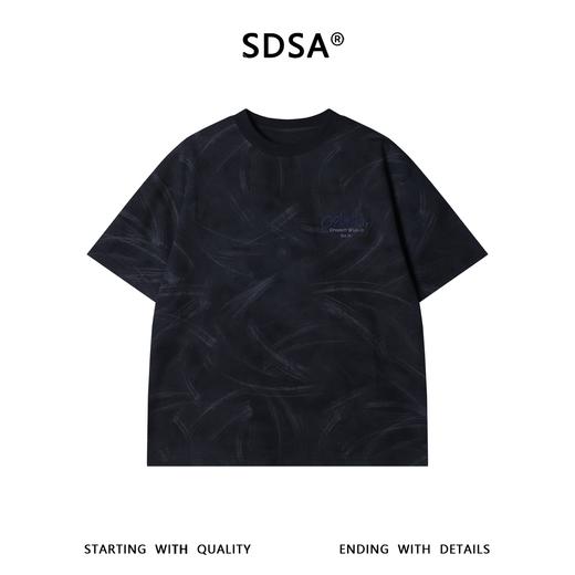 26649SDSA男装2026新款高贵轻奢美式笔刷纹理字母刺绣短袖T恤百搭时尚 商品图1