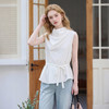西遇韩版设计感荡领2026年春夏季新款女百搭纯色凉感无袖上衣衬衫H0060197 商品缩略图1