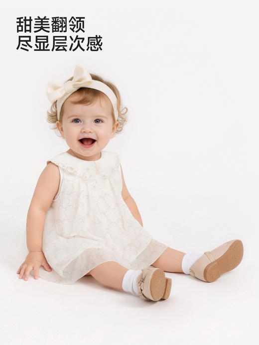 英氏婴儿连体衣女宝宝衣服夏季防蚊短袖纱裙爬服哈衣YRHGJ2S044A 商品图4