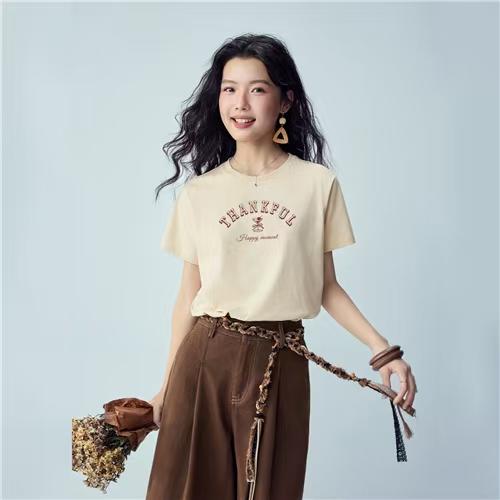 佐丹奴BM女装26年新款全棉印花T恤衫13396306 商品图3