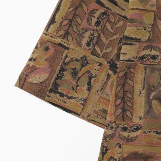 26T206SDSA男装2026新款高贵轻奢复古撞色植物花卉圆领短袖T恤宽松上衣 商品图4