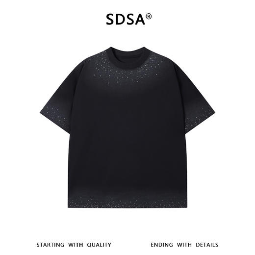 68816SDSA男装2026新款高贵轻奢痞帅渐变烫钻圆领短袖T恤百搭时尚上衣 商品图1